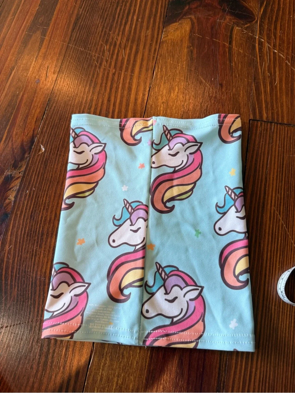 Kids Unicorn Gaiter/Buff/Headband Pastel Blue with Pink & Yellow Unicorns